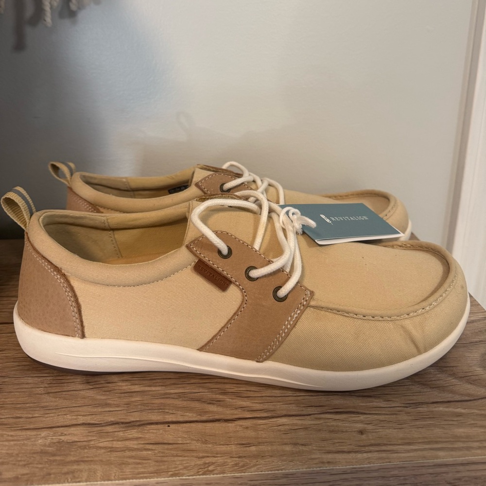 REVITALIGN Brewster Men's Tan and Cream Sneakers 13EE
